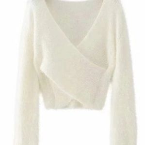 Chic Off-the-Shoulder White Sweater
